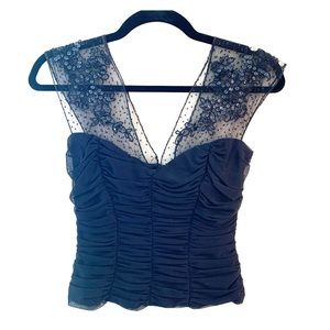 Formal beaded ruffle top